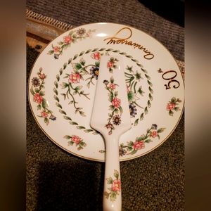 Enesco Simply Celebrate 50th Anniversary Plate and Server MIB